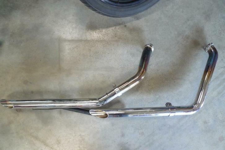 Uitlaat compleet dragpipes 2" FXD, Motoren, Onderdelen | Harley-Davidson, Gebruikt, Ophalen