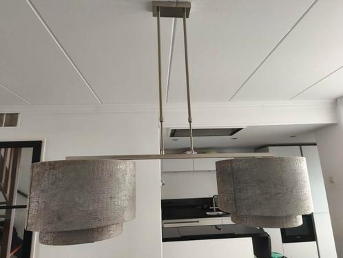 Eetkamerlamp met stoffen kappen, Huis en Inrichting, Lampen | Hanglampen, Zo goed als nieuw, Minder dan 50 cm, Metaal, Stof, Ophalen