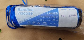 Bandjes Viscose Lint - Blauw - 120m beschikbaar voor biedingen