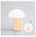 Nieuwe sfeervolle usb 24 cm mushroom paddestoel lamp teak, Ophalen of Verzenden, Nieuw, Hout, Minder dan 50 cm