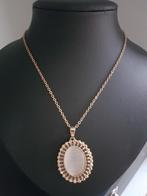 Vintage Collier jaren 50-60, Met steen en fraaie zetting., Ophalen of Verzenden, Zo goed als nieuw, Overige materialen