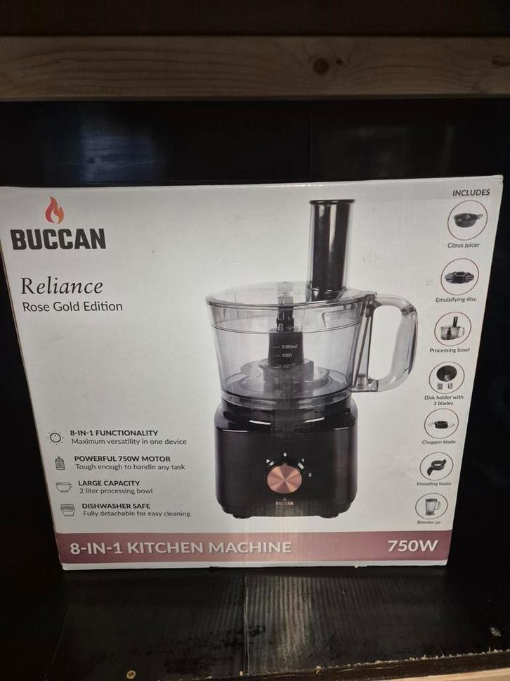 buccan reliance rose gold edition 8 en 1 keukenmachine, Witgoed en Apparatuur, Keukenmixers, Nieuw, 3 snelheden of meer, Ophalen of Verzenden