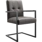 eetkamerstoelen microleder, Huis en Inrichting, Stoelen, Ophalen, Zo goed als nieuw, Metaal, Grijs