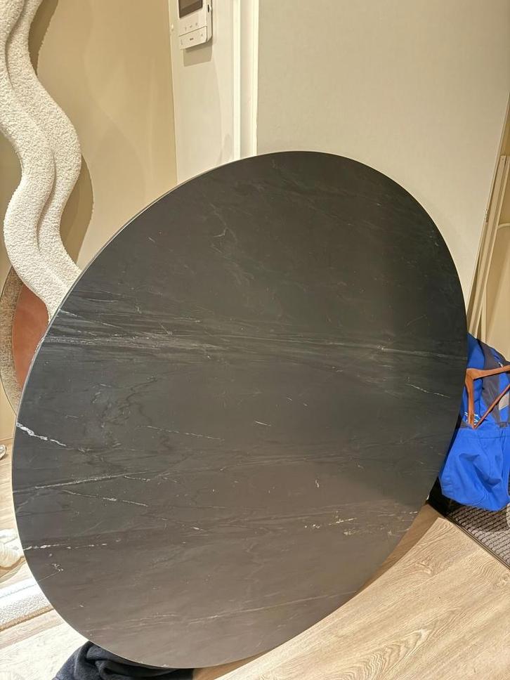 Echt Nero Marquina Marmeren Eettafel, Huis en Inrichting, Tafels | Eettafels, Zo goed als nieuw, 100 tot 150 cm, 100 tot 150 cm