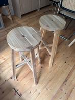 IKEA Skogsta Barstoelen - Massief Acaciahout, Ophalen, Met voetsteun, 60 tot 90 cm, Zo goed als nieuw
