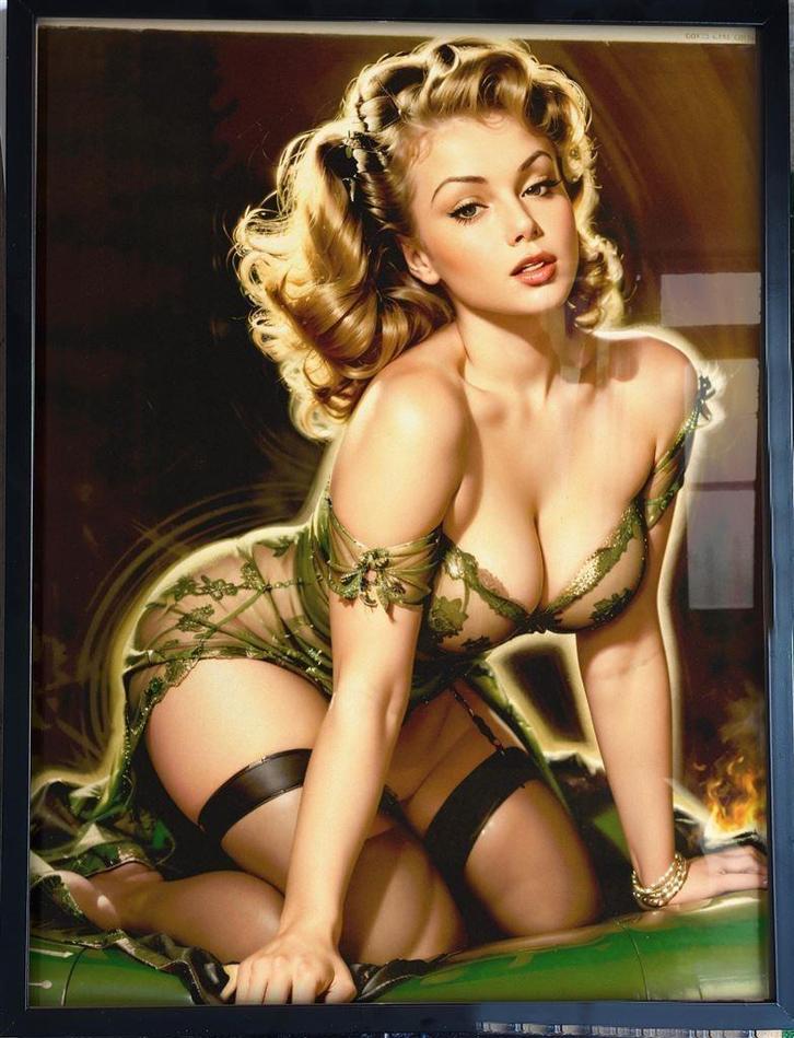 [Poster in Frame] Sexy Classic Army Blonde Pin Up, Verzamelen, Posters, Nieuw, Film en Tv, A1 t/m A3, Verzenden