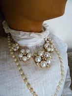 Ketting met strass en parels, Ophalen of Verzenden