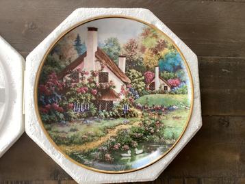 Franklin Mint wandbord “A Cosy Glen” fijnste porcelein nieuw beschikbaar voor biedingen