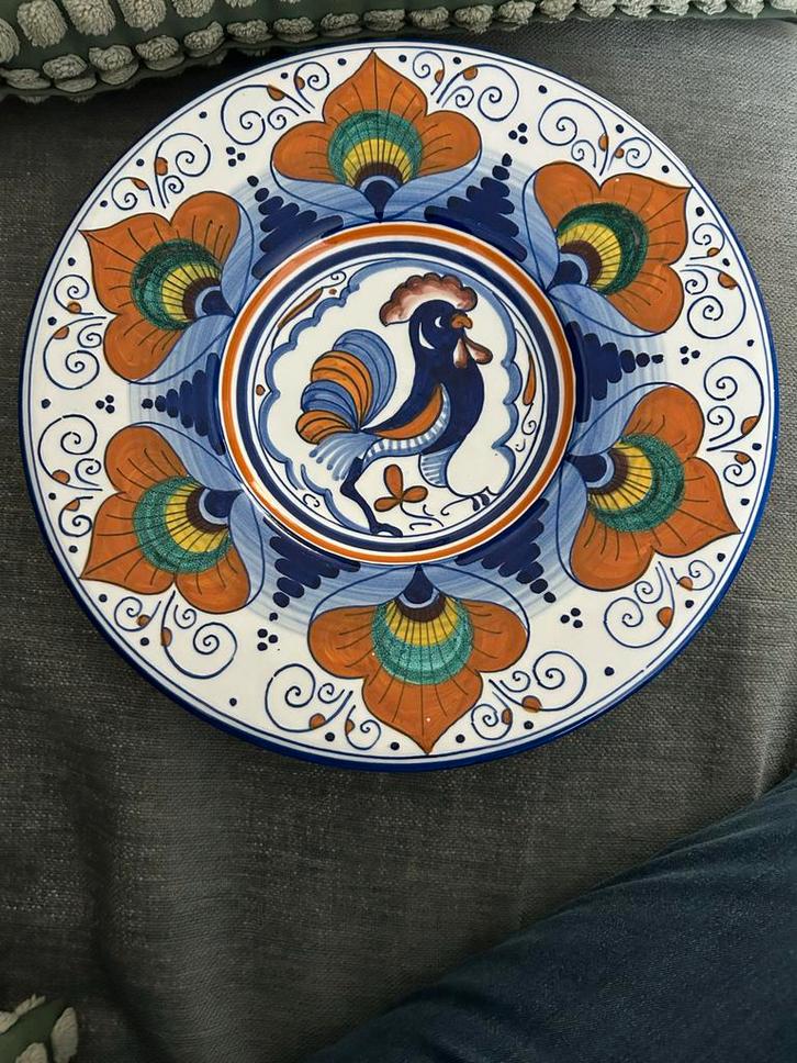 Mooi bord met haan - Onbeschadigd!, Antiek en Kunst, Antiek | Wandborden en Tegels, Ophalen