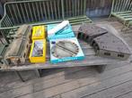 Märklin draaischijf met 4 metalen loodsen en kraan, Ophalen, Wisselstroom, Gebruikt, Brug, Tunnel of Gebouw