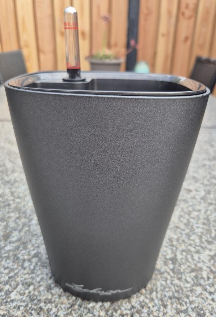 Lechuza Deltini 14 (Antraciet metallic) - Plantenbak, Tuin en Terras, Bloembakken en Plantenbakken, Gebruikt, Kunststof, Binnen