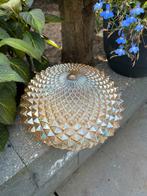 Vintage plafondlamp amberglas, Antiek en Kunst, Antiek | Lampen, Ophalen of Verzenden