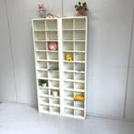 Witte vintage industriele vakkenkast wandkast hout wit, Ophalen, Met plank(en), Gebruikt, Onbekend