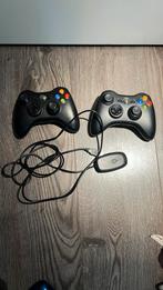 2x xbox 360 controllers + USB receiver, Spelcomputers en Games, Spelcomputers | Xbox | Accessoires, Ophalen of Verzenden, Zo goed als nieuw
