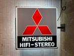 Oude vintage reclame lichtbak Mitsubishi hifi stereo geluid, Ophalen, Gebruikt, Lichtbak of (neon) lamp