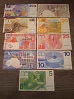 Set guldenbiljetten 5 t/m 250 gulden (9 stuks), Postzegels en Munten, Bankbiljetten | Nederland, Ophalen of Verzenden, 250 gulden