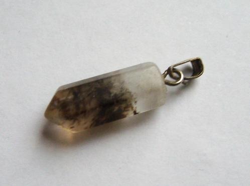 rookkwarts pendel hanger rook kwarts edelsteen mineraal, Sieraden, Tassen en Uiterlijk, Kettinghangers, Zo goed als nieuw, Steen of Mineraal