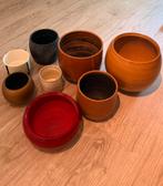 Diverse bloempotten - keramiek - los of in set te koop, Ophalen, Gebruikt, Rond, Binnen