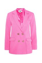WE Fashion fuchsia neon fluor linnen blazer maat 42 L, WE Fashion, Maat 42/44 (L), Ophalen of Verzenden, Zo goed als nieuw