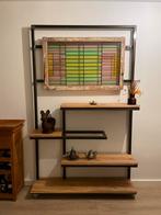 Glazen kast / room divider met loodglas, Antiek en Kunst, Ophalen