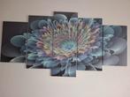 Bloemenprint 5-delig, 125 cm of meer, Ophalen of Verzenden, 75 cm of meer, Print