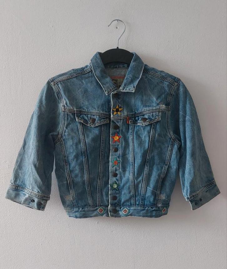 Levis Vintage Clothing big E Scorpion cropped jacket, Kleding | Dames, Jassen | Zomer, Gedragen, Maat 36 (S), Blauw, Ophalen of Verzenden