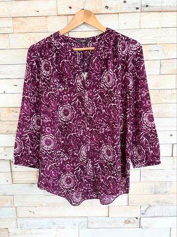 NYDJ blouse paars/wit, maat S - NP 129,- beschikbaar voor biedingen