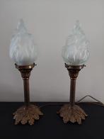 Tafel lampen met fakkel kap, Ophalen of Verzenden