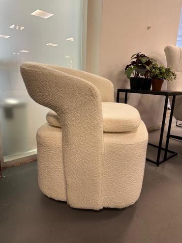 Draaibare fauteuil ecru - fauteuil boucle - fauteuil wit beschikbaar voor biedingen