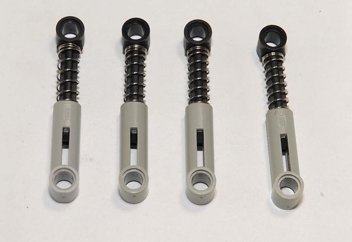 Lego Technic setje (4) schokbreker 6.5 L grijs soft spring, Kinderen en Baby's, Speelgoed | Duplo en Lego, Gebruikt, Lego, Losse stenen