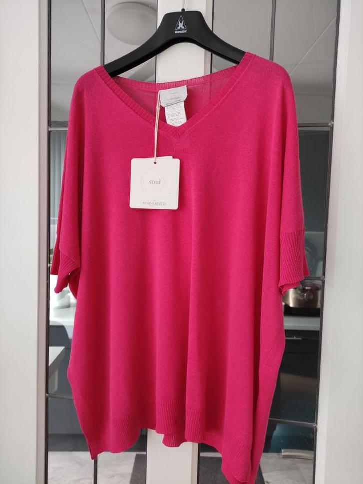 Marina Rinaldi by Max Mara Trui Fuchsia Roze Oversized M, Kleding | Dames, Truien en Vesten, Nieuw, Maat 38/40 (M), Roze, Ophalen of Verzenden