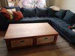 Teakhouten salontafel met lades van zeegras, AnTeak, Ophalen, Gebruikt, 50 tot 100 cm, 100 tot 150 cm