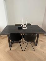 Eettafel zwart visgraat elenora met 4 stoelen, Huis en Inrichting, Tafels | Eettafels, Ophalen, 50 tot 100 cm, Zo goed als nieuw