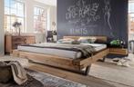 Tweepersoonbed. Massief eiken hout op metalen dragers, Verzenden, 200 cm, Hout, Nieuw