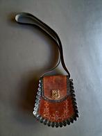 Echt leren handgemaakte vintage boho tas / hippie style stas, Ophalen of Verzenden, Zo goed als nieuw, Bruin, Handtas