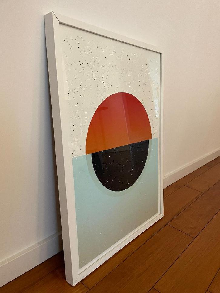 Kunstprint van ondergaande zon, Antiek en Kunst, Kunst | Schilderijen | Modern, Ophalen of Verzenden