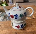 Boerenbont theepot met rheelichtje, Huis en Inrichting, Keuken | Servies, Ophalen, Overige typen, Zo goed als nieuw, Aardewerk