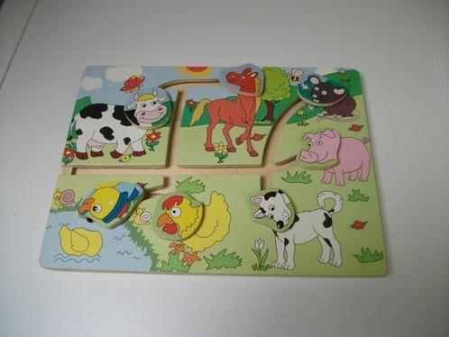 Schuifbordje dieren, Kinderen en Baby's, Speelgoed | Houten speelgoed, Gebruikt, Overige typen, Ophalen of Verzenden