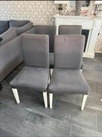 4 Stoelen met Houten Poten grijze hoes is eraf GRATIS, Huis en Inrichting, Stoelen, Ophalen of Verzenden, Gebruikt, Vier