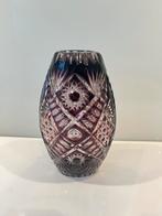 Boheems geslepen paarse kristallen vaas, Ophalen of Verzenden