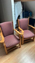 2 Eiken Biedermeier stijl feautuils, Ophalen, 75 tot 100 cm, Zo goed als nieuw, Biedermeier