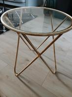 Bijzettafel bamboe, Huis en Inrichting, Minder dan 55 cm, Rond, Glas, Ophalen