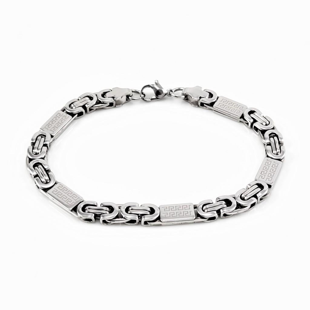 6mm Roestvrij Stalen Heren Koningsarmband Griekse-Schakels, Staal, Birgitta-Gracht 33, 6465 EL Kerkrade, Nederland, Verzenden