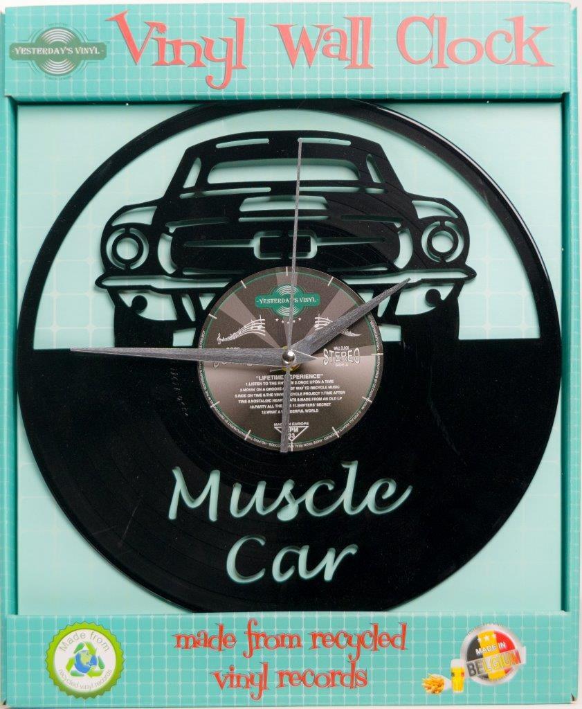 Ford Mustang Muscle Car Klok van vinyl wandklok decoratie, Info@deconoord.nl, Wandklok, Deco Noord, Nieuw