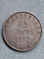 Newfoundland 25 Cent 1917 George V  - Zilver, Verzenden, Noord-Amerika, Losse munt, Zilver