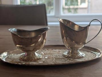 Verzilverd Roomstel met Dienblad beschikbaar voor biedingen