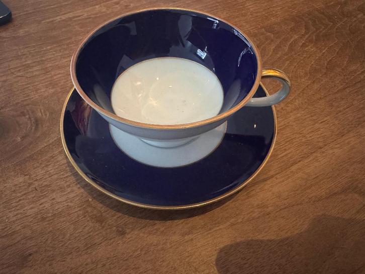 Thee servies Hutschenreuther kobalt nr 67 (6 stuks), Antiek en Kunst, Antiek | Servies compleet, Ophalen