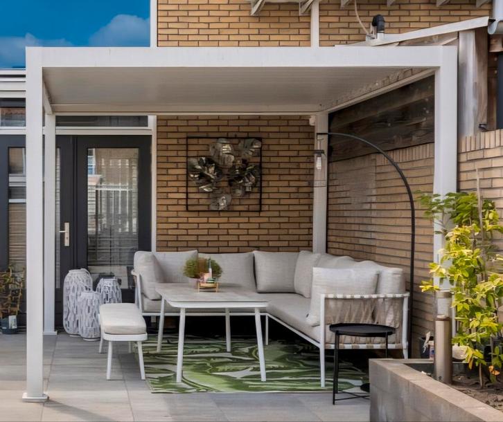 Stevige aluminium lamellen overkapping, Tuin en Terras, Overkappingen, Zo goed als nieuw, Ophalen