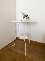 003 - Bijzettafel Nachtkastje Ikea Rond tafeltje - 2 Stuks, Minder dan 55 cm, Gebruikt, Metaal of Aluminium, Rond
