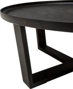 Goossens Lola salontafel (rond/zwart/metaal/industrieel), Ophalen, 100 tot 150 cm, Rond, 50 tot 100 cm